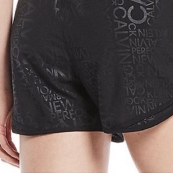 Calvin Klein Performance L black logo print 3” 2-pocket athletic running shorts - Picture 12 of 16